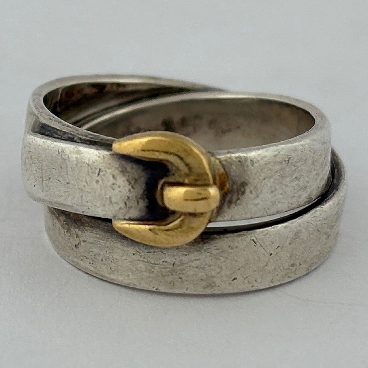 Hermes Double Tour Ring Belt 925 Sterling Silver 750 Gold — view 2