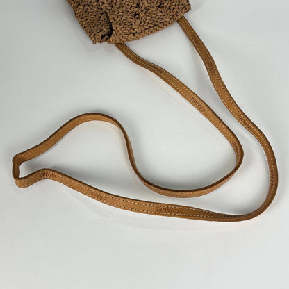 Chanel Logo Shoulder Bag Leather Brown — view 7