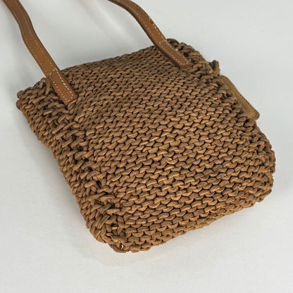 Chanel Logo Shoulder Bag Leather Brown — view 2