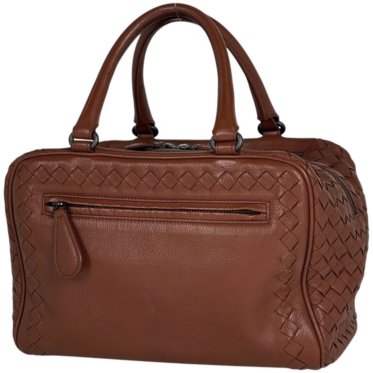 Bottega Veneta Intrecciato Handbag Leather Brown