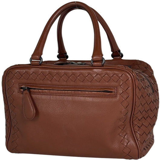 Bottega Veneta Intrecciato Handbag Leather Brown