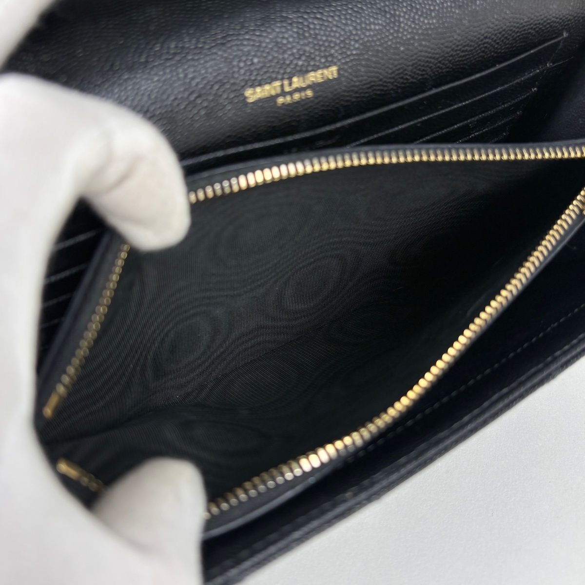 Saint Laurent Yves Cassandra Classic Chain Wallet 2-Way Shoulder Bag Leather — view 7