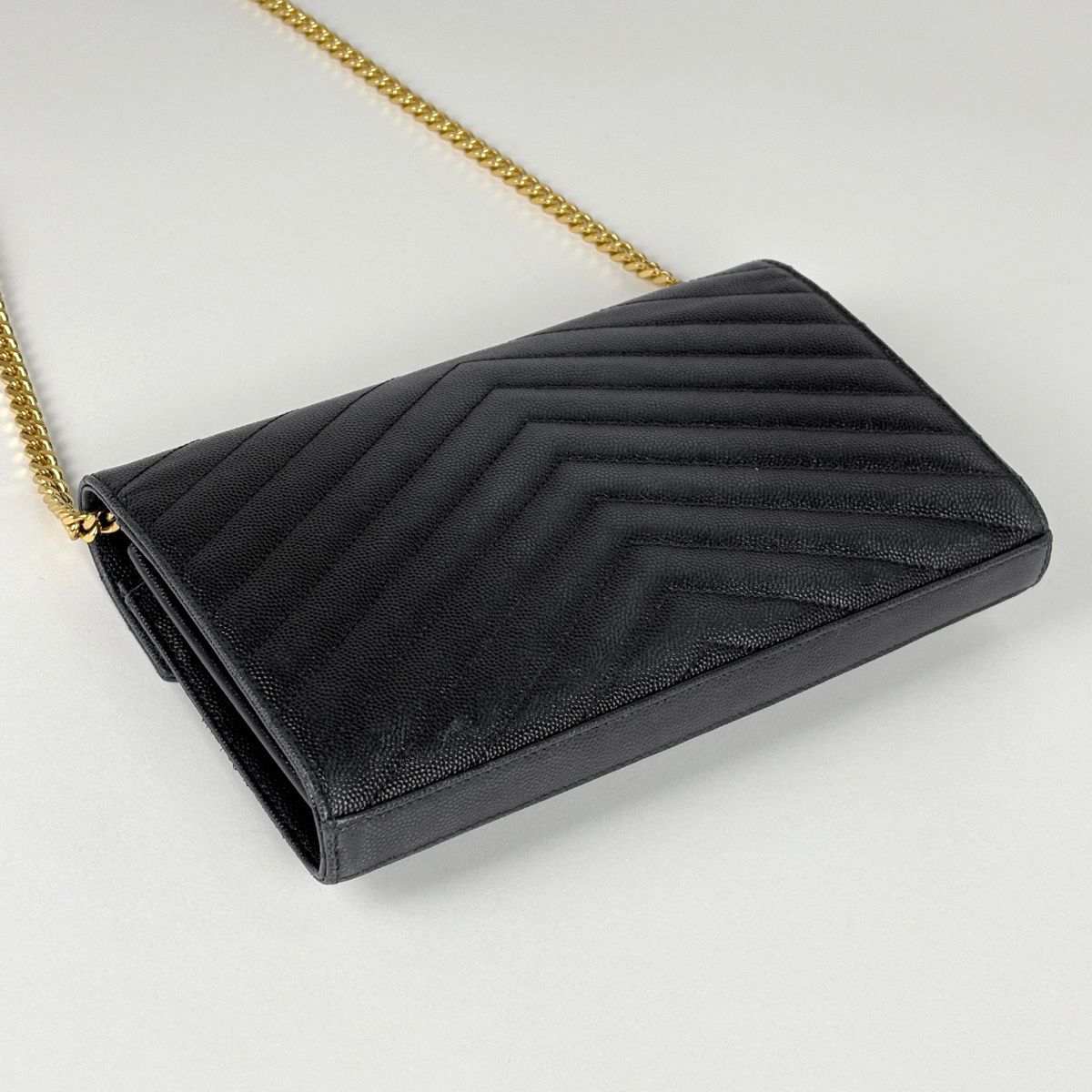 Saint Laurent Yves Cassandra Classic Chain Wallet 2-Way Shoulder Bag Leather — view 2