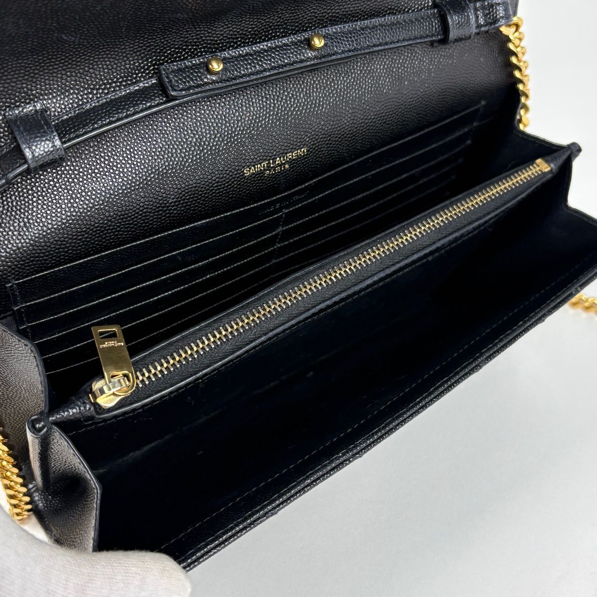 Saint Laurent Yves Cassandra Classic Chain Wallet 2-Way Shoulder Bag Leather — view 6