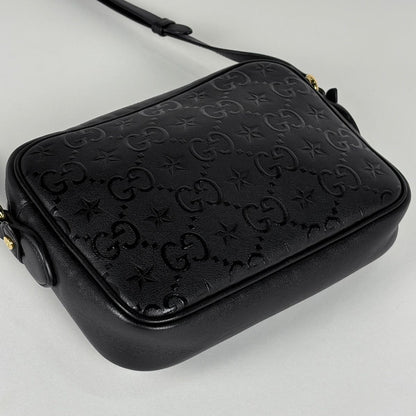 Gucci GG Pattern Shoulder Bag Star Leather Black — view 2