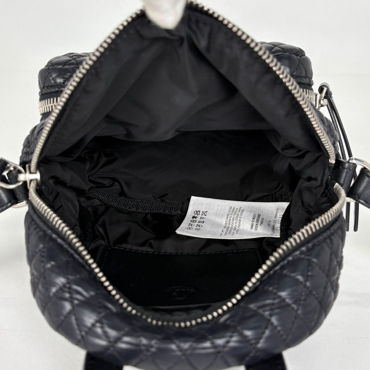Moncler Logo Shoulder Bag Quilted Nylon Black — view 6