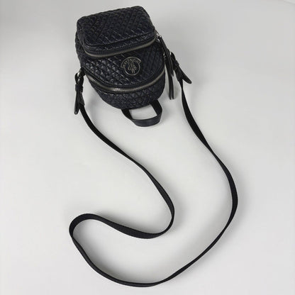 Moncler Logo Shoulder Bag Quilted Nylon Black — view 5