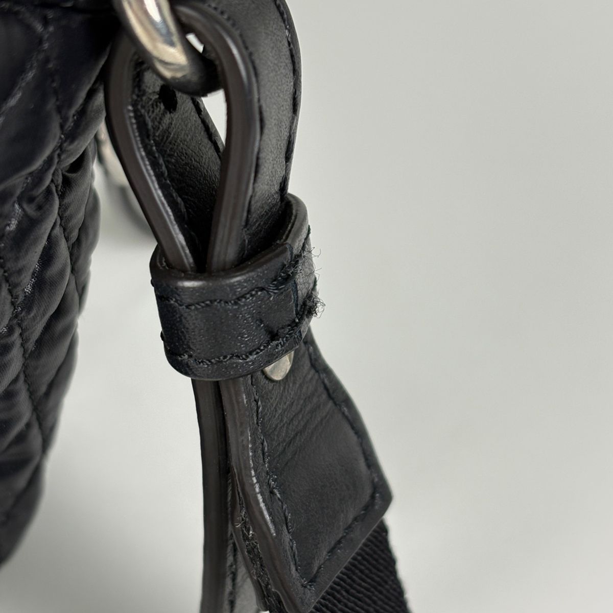 Moncler Logo Shoulder Bag Quilted Nylon Black — view 4