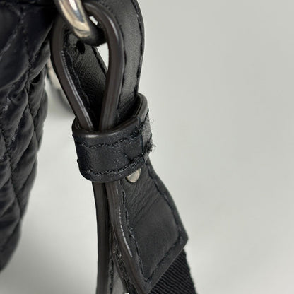 Moncler Logo Shoulder Bag Quilted Nylon Black — view 4
