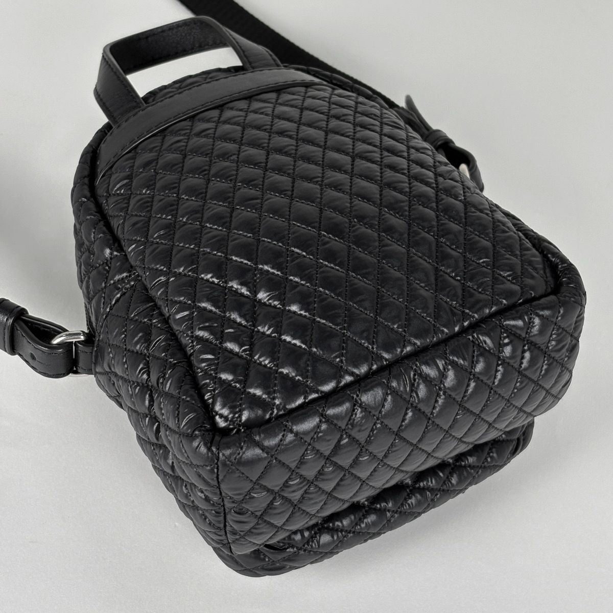 Moncler Logo Shoulder Bag Quilted Nylon Black — view 2