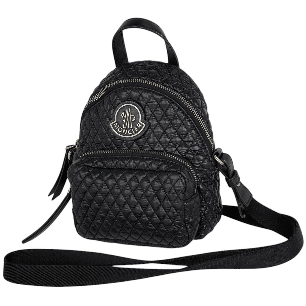 Moncler Logo Shoulder Bag Quilted Nylon Black