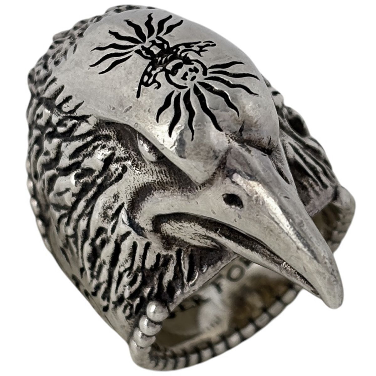 Gucci Anger Forest Eagle Head Ring 925 Sterling Silver