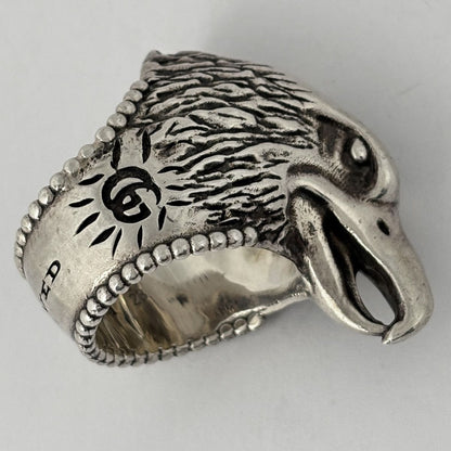 Gucci Anger Forest Eagle Head Ring 925 Sterling Silver — view 4