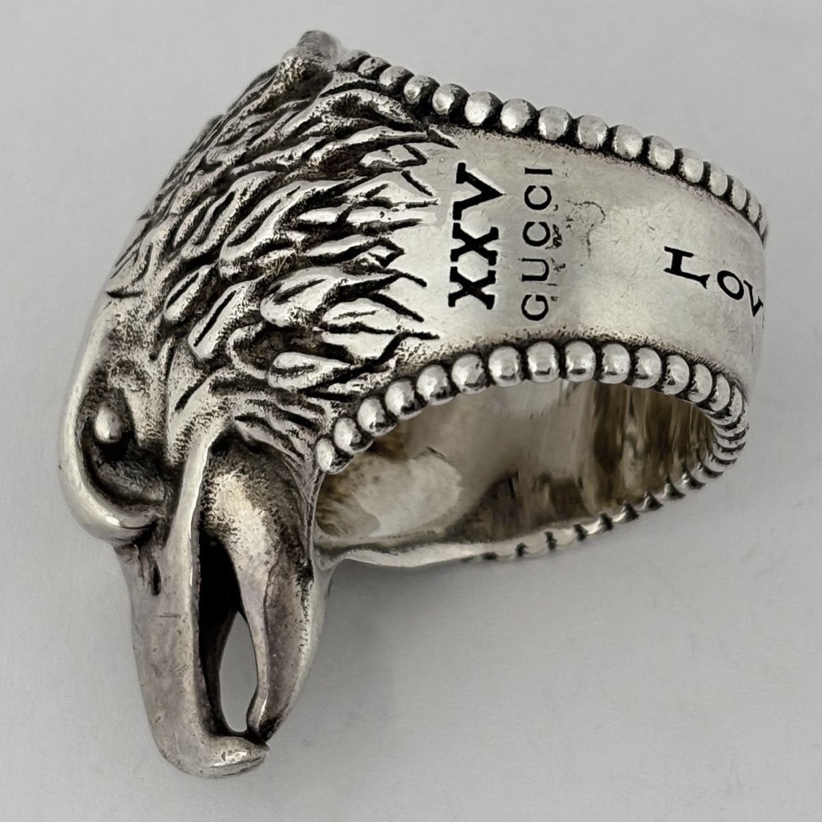 Gucci Anger Forest Eagle Head Ring 925 Sterling Silver — view 2