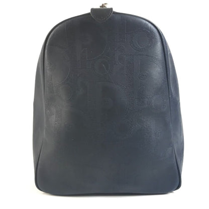 Dior Boston Bag Trotter Logo Leather Navy — view 4