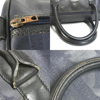 Dior Boston Bag Trotter Logo Leather Navy — view 8