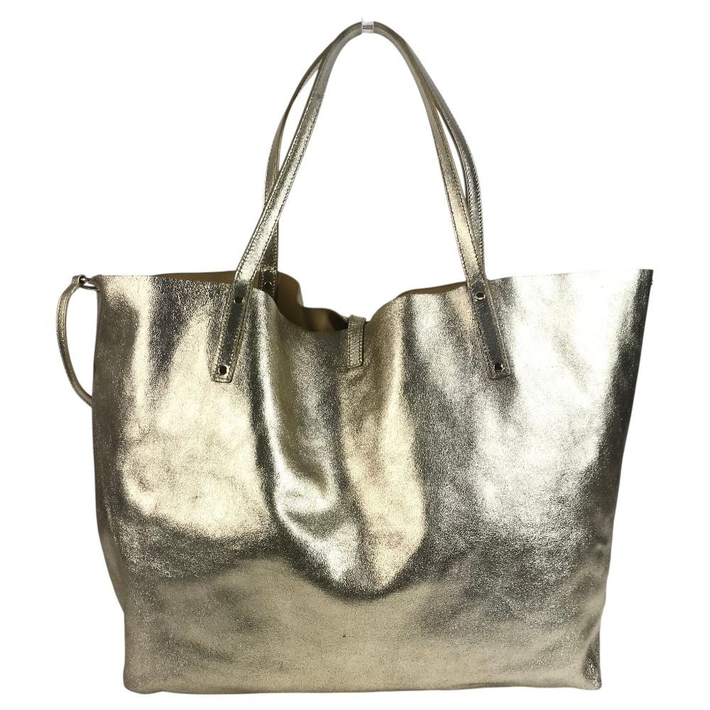 Tiffany & Co Shoulder Bag Logo Reversible Leather Gold — view 2