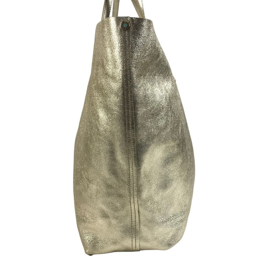 Tiffany & Co Shoulder Bag Logo Reversible Leather Gold — view 4