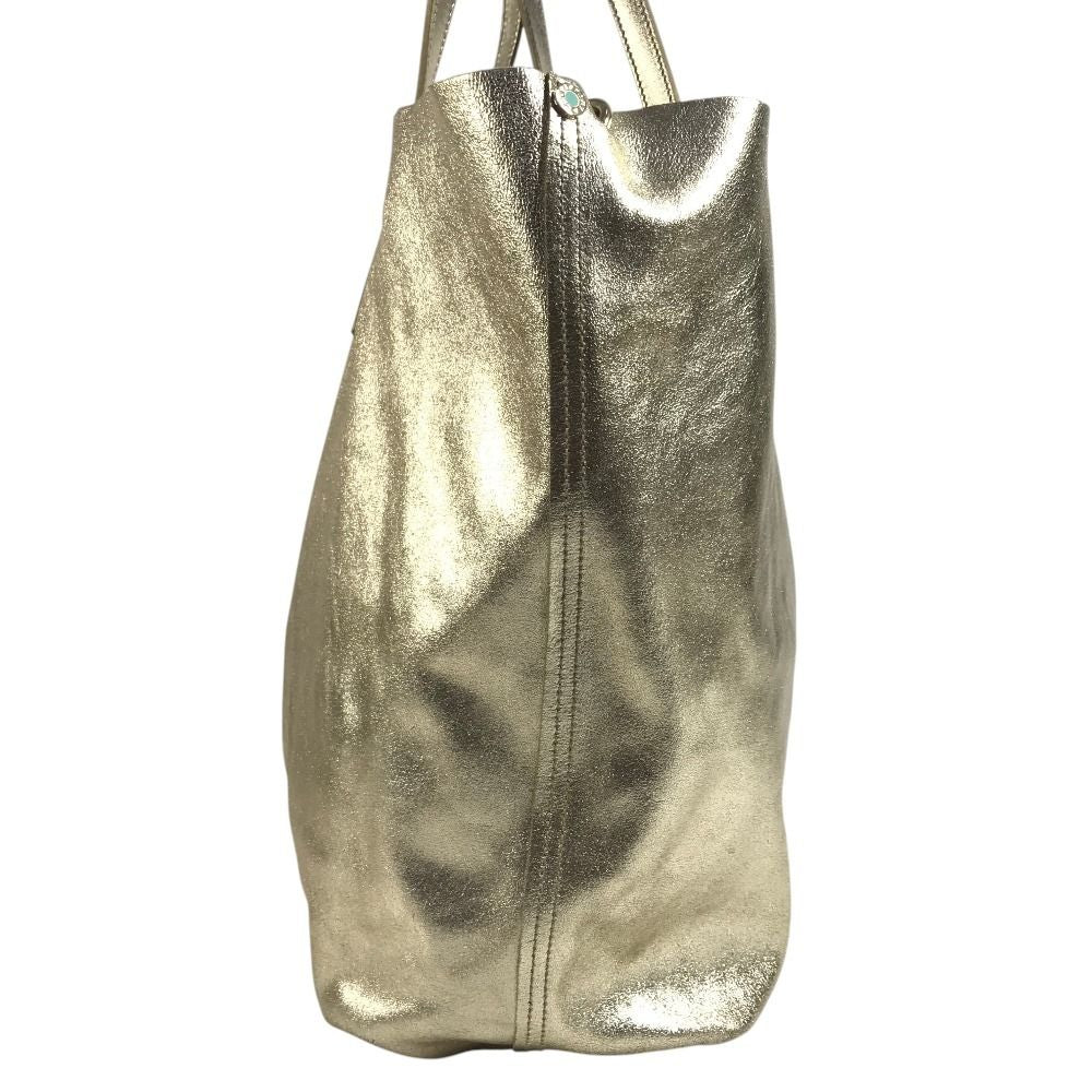 Tiffany & Co Shoulder Bag Logo Reversible Leather Gold — view 3