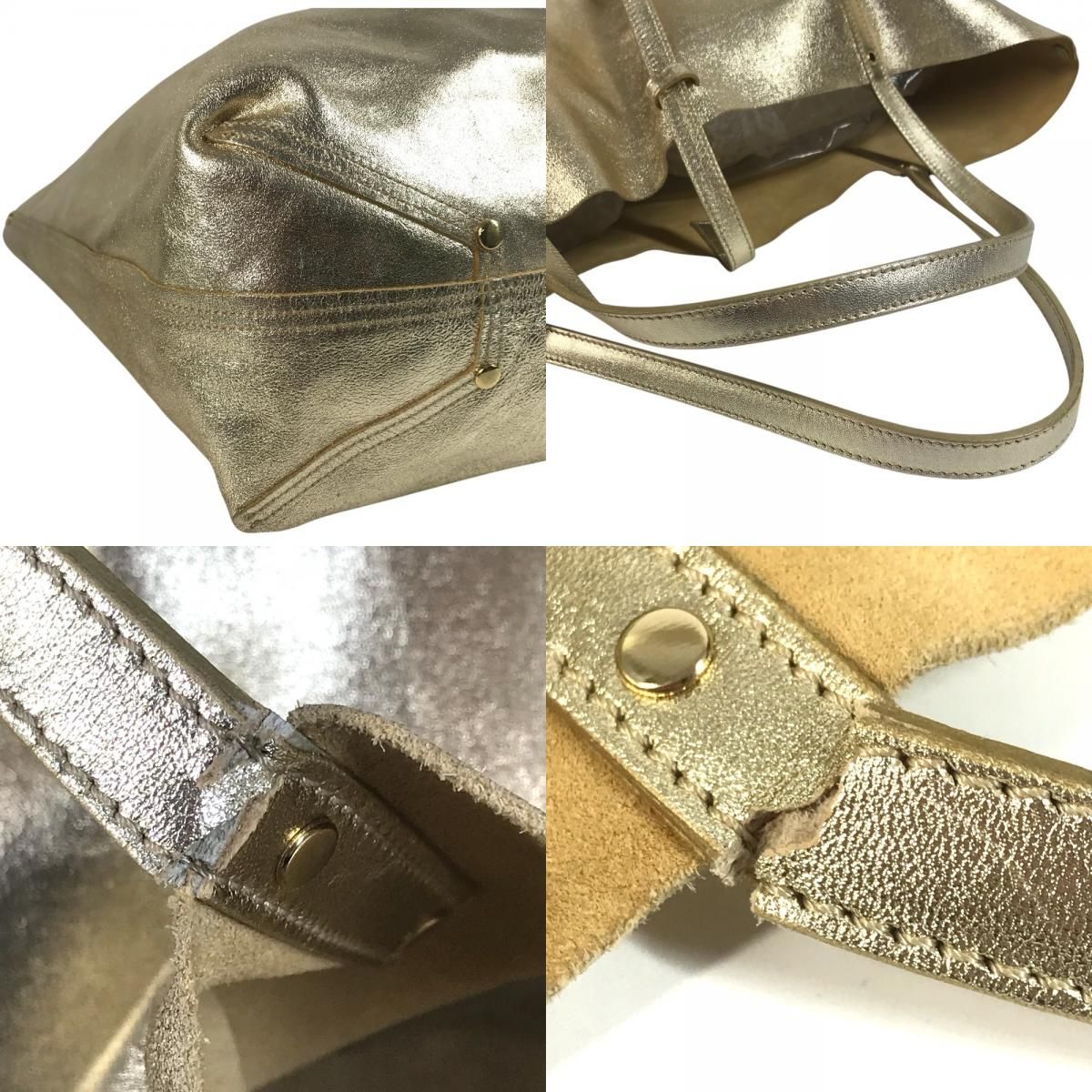 Tiffany & Co Shoulder Bag Logo Reversible Leather Gold — view 7