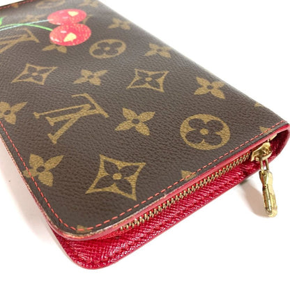 Louis Vuitton Wallet Porto Monet Zip Monogram Cherry Canvas Brown — view 7