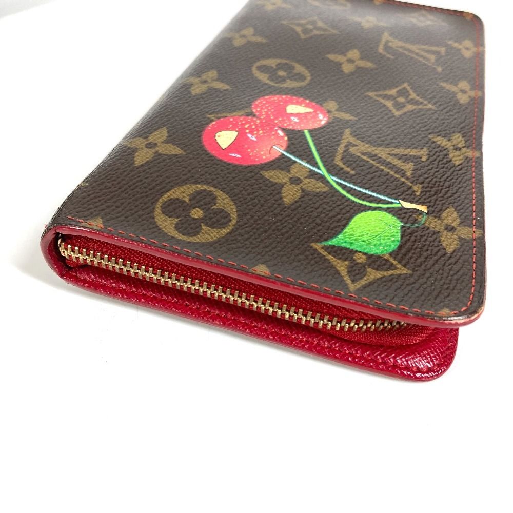 Louis Vuitton Wallet Porto Monet Zip Monogram Cherry Canvas Brown — view 3