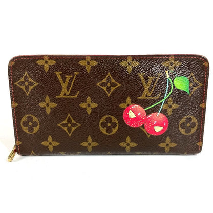 Louis Vuitton Wallet Porto Monet Zip Monogram Cherry Canvas Brown