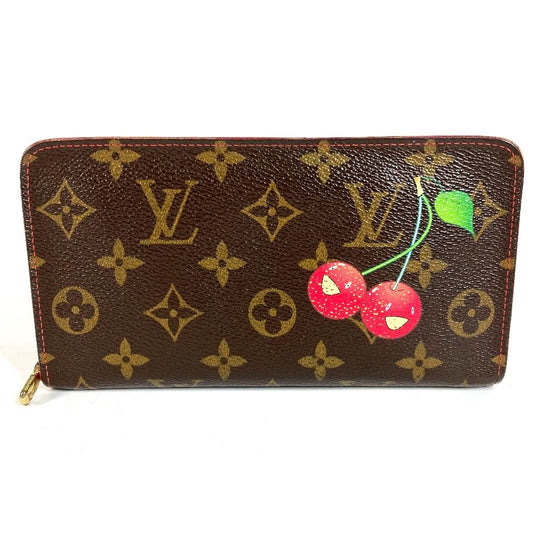 Louis Vuitton Wallet Porto Monet Zip Monogram Cherry Canvas Brown