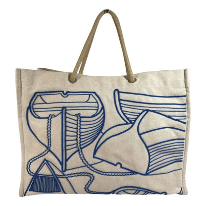Hermes Shoulder Bag Thalassa Logo Cotton Beige