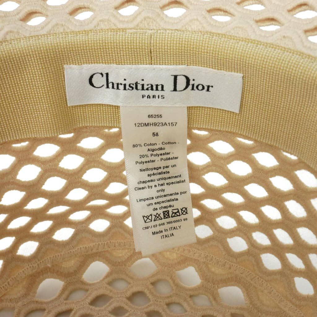 Dior Bob Hat Mesh Bucket Hat 58 Ivory White — view 7