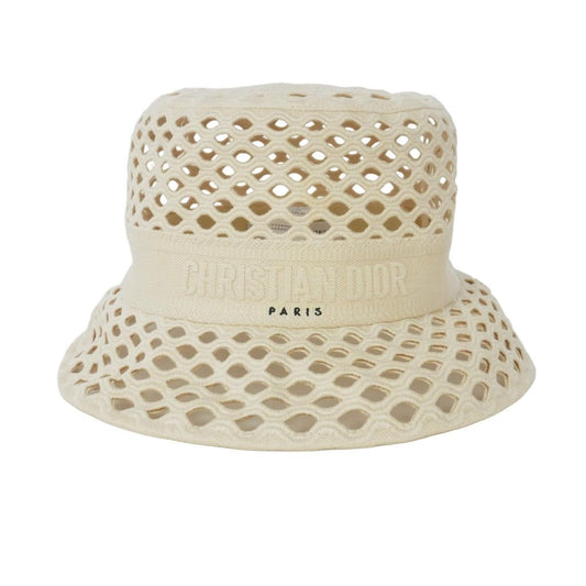 Dior Bob Hat Mesh Bucket Hat 58 Ivory White