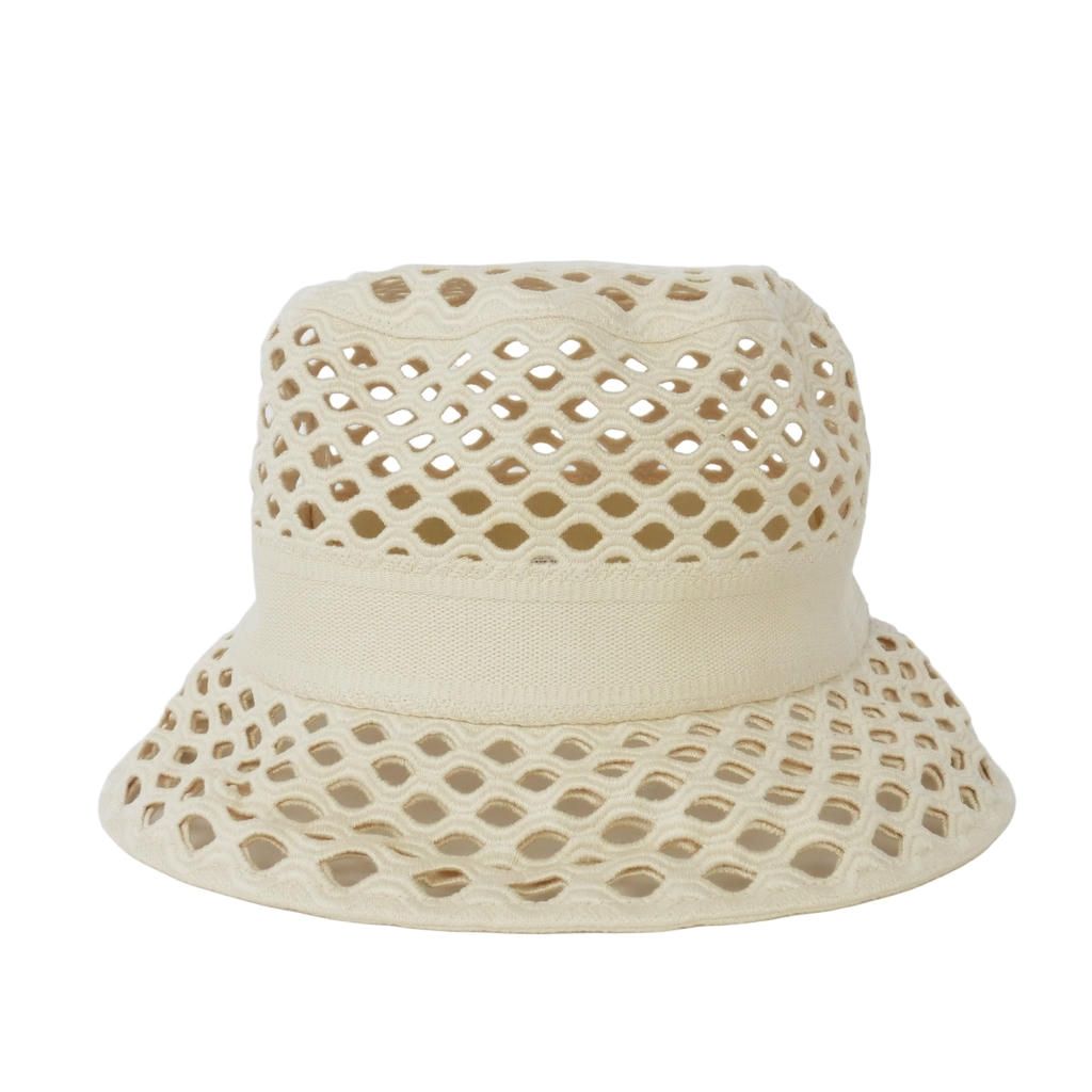 Dior Bob Hat Mesh Bucket Hat 58 Ivory White — view 3