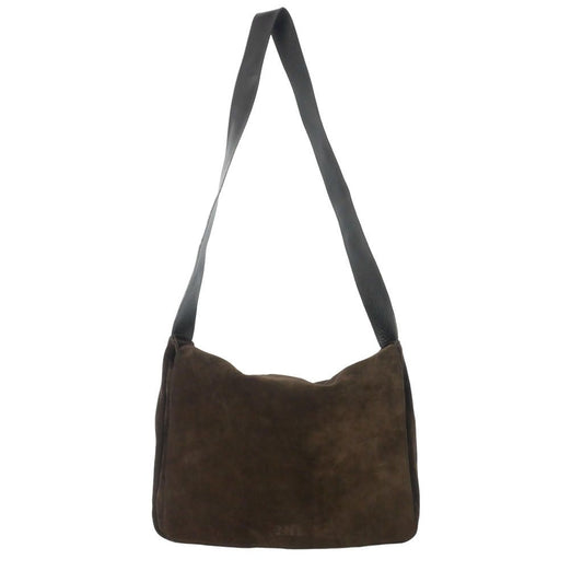 Max Mara Suede Flap Shoulder Bag Cross Brown