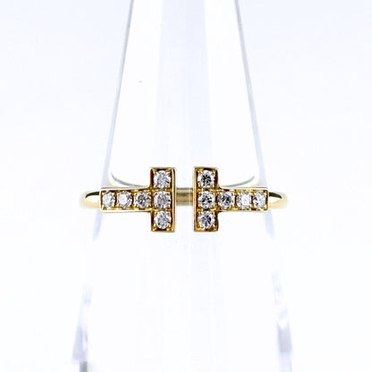 Tiffany & Co T Wire Diamond Ring YG Yellow Gold