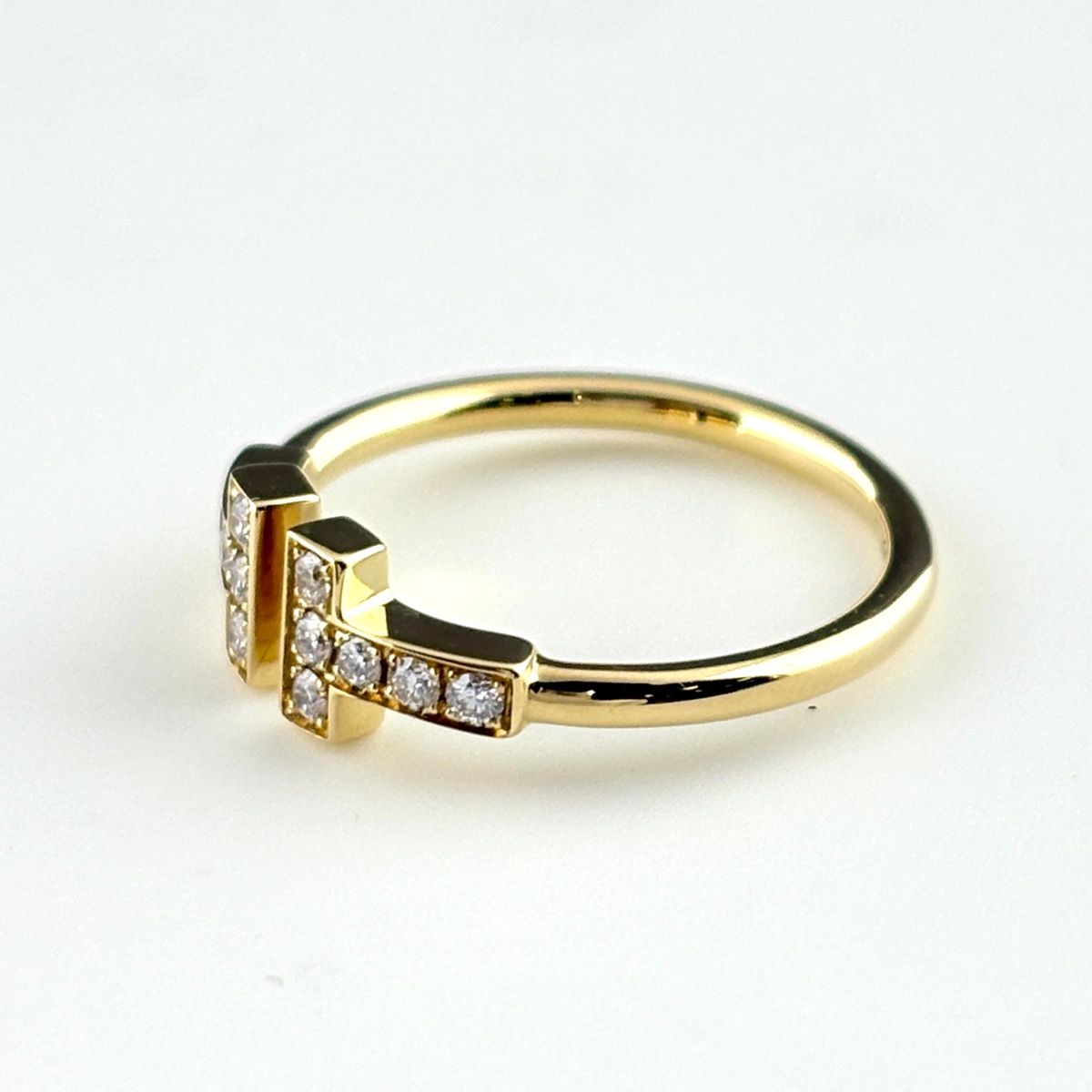 Tiffany & Co T Wire Diamond Ring YG Yellow Gold — view 3