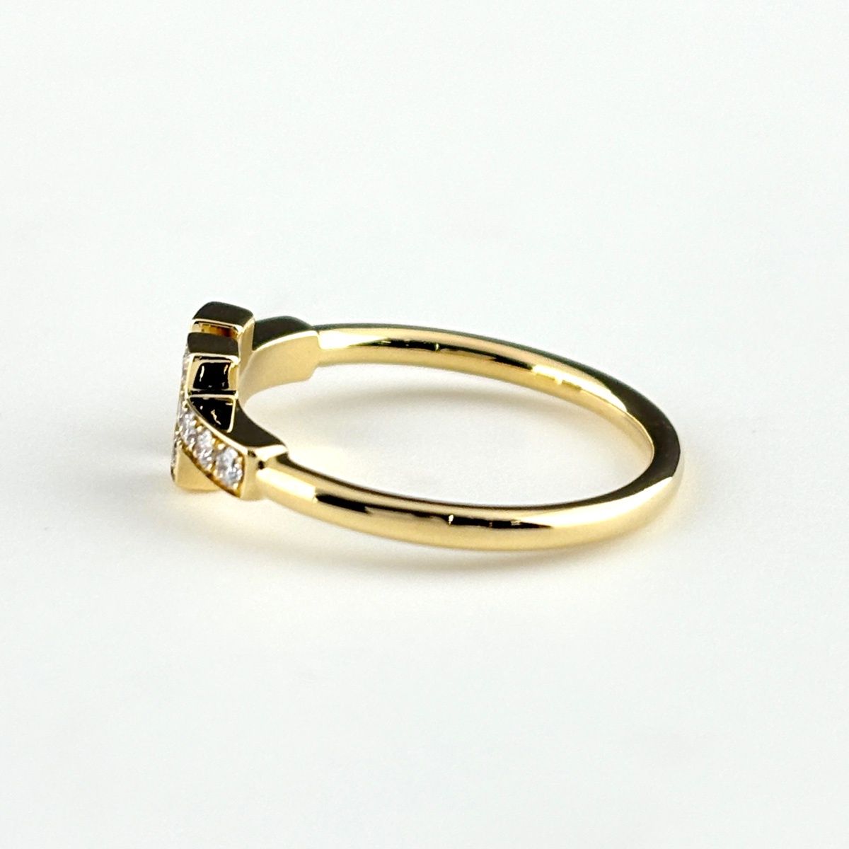 Tiffany & Co T Wire Diamond Ring YG Yellow Gold — view 4