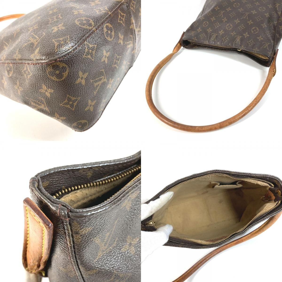Louis Vuitton Shoulder Bag Looping GM Monogram Canvas Brown — view 7