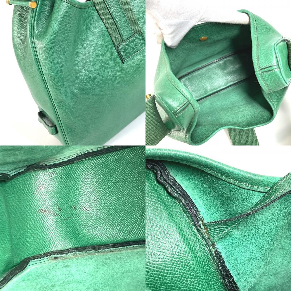 Hermes Shoulder Bag Saco Courchevel Green — view 8