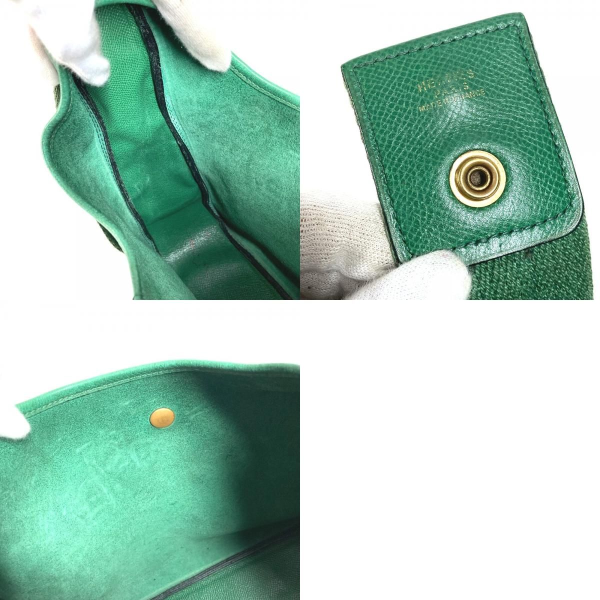 Hermes Shoulder Bag Saco Courchevel Green — view 9
