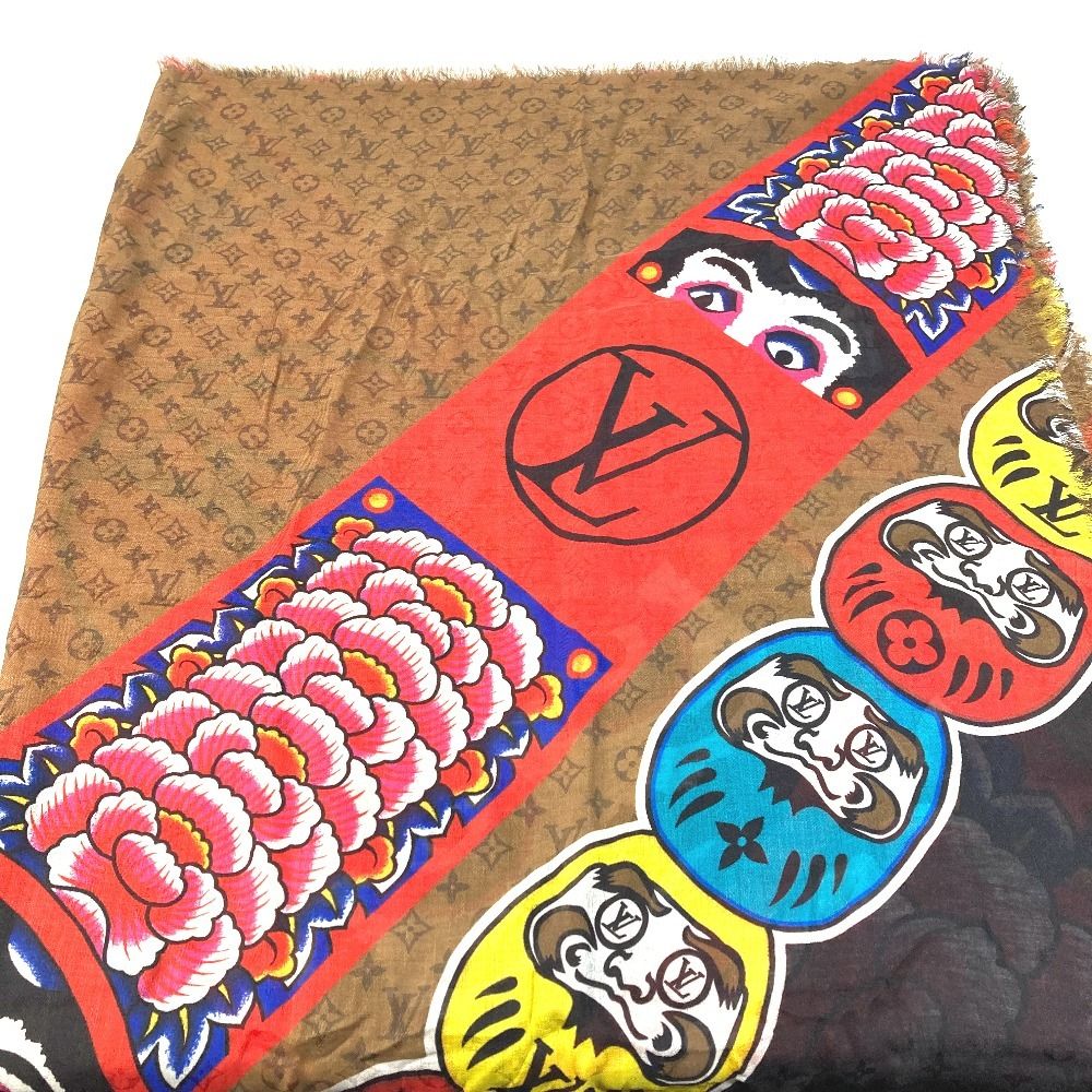 Louis Vuitton Shawl Etole Kabuki Silk Beige Scarf — view 6