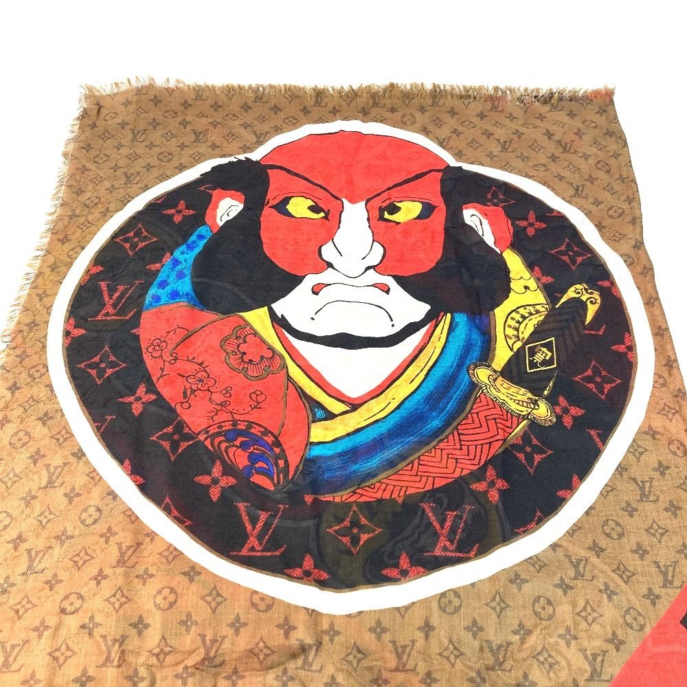 Louis Vuitton Shawl Etole Kabuki Silk Beige Scarf — view 5