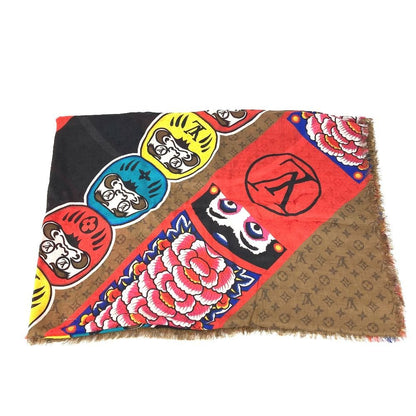 Louis Vuitton Shawl Etole Kabuki Silk Beige Scarf — view 4