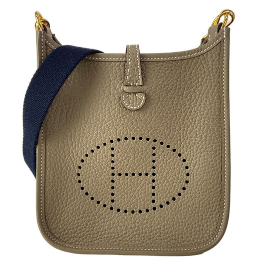 Hermes Shoulder Bag Evelyne TPM Amazon Etoupe Blue Indigo Gold
