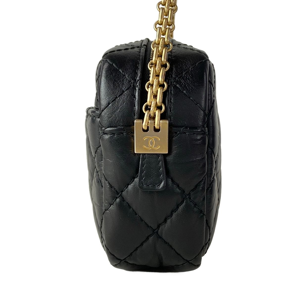 Chanel Shoulder Bag Quilted 2.55 Black Chain Gold Mademoiselle — view 4