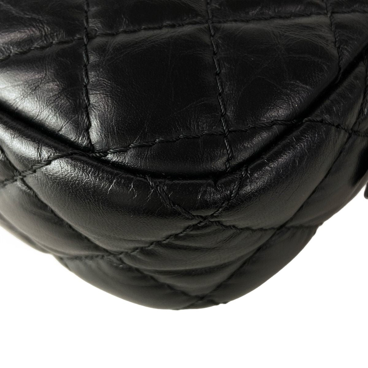 Chanel Shoulder Bag Quilted 2.55 Black Chain Gold Mademoiselle — view 8