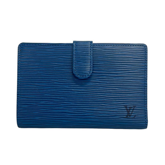 Louis Vuitton Bifold Wallet Epi Porte Monet Viet Viennois Toledo Blue Leather