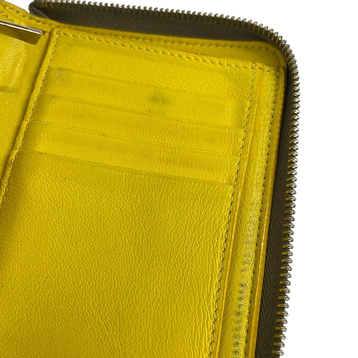 Celine Bifold Wallet Gray Beige Zip Around Leather — view 8