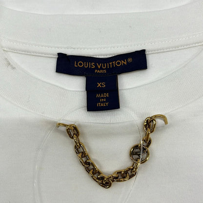 Louis Vuitton Short Sleeve T-Shirt XS Uol White Gold Crew — view 3