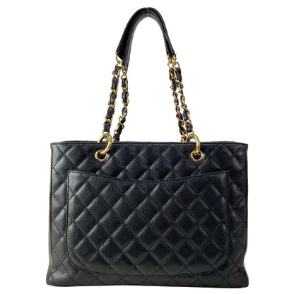 Chanel Tote Reproduction Chain Grand Shopping GST Black Shoulder Gold — view 3
