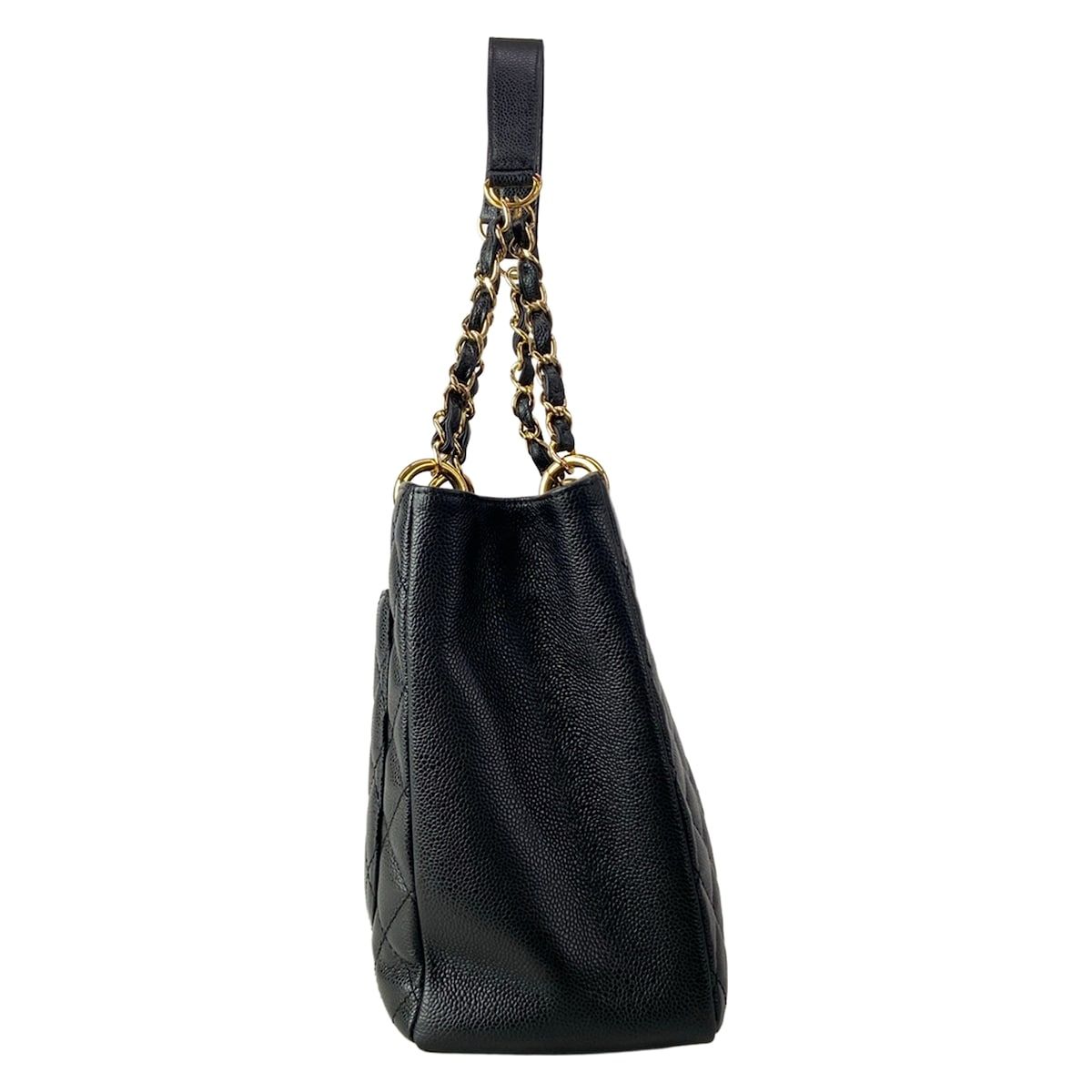 Chanel Tote Reproduction Chain Grand Shopping GST Black Shoulder Gold — view 2